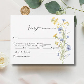 Elegante Wildblumen-Hochzeits-RSVP-Karte RSVP Karte