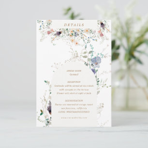 Elegante Wildblumen im Wasser Empfang Details Begleitkarte