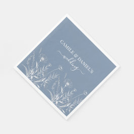 Elegante Wildblumen Immergrün Hochzeit  Serviette
