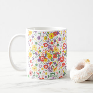 Elegante Wildblumen-Kaffeetasse Florale Botanik Kaffeetasse