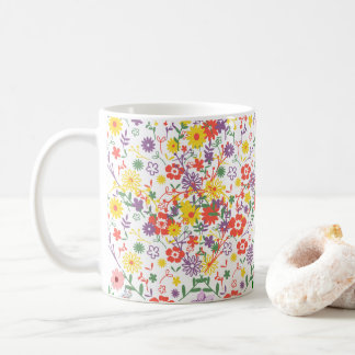 Elegante Wildblumen-Kaffeetasse | Florale Botanik  Kaffeetasse