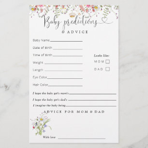 Elegante Wildblumen Kinderdusche Hinweise