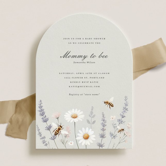 Elegante Wildblumen Mommy to Bee Baby Shower Einladung (Von Creator hochgeladen)
