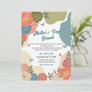 Elegante Wildblumen-Muttertags-Brunch-Einladung Einladung