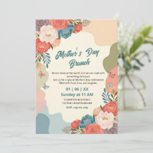 Elegante Wildblumen-Muttertags-Brunch-Einladung Einladung