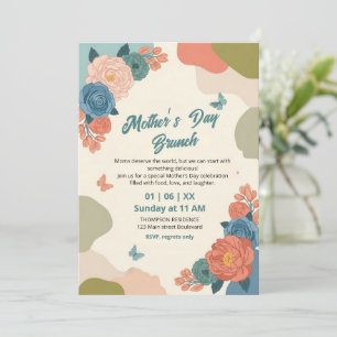 Elegante Wildblumen-Muttertags-Brunch-Einladung Einladung