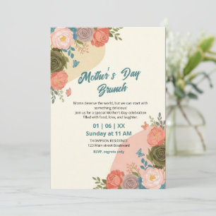 Elegante Wildblumen-Muttertags-Brunch-Einladung Einladung