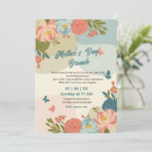 Elegante Wildblumen-Muttertags-Brunch-Einladung Einladung