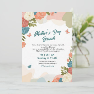 Elegante Wildblumen-Muttertags-Brunch-Einladung Einladung