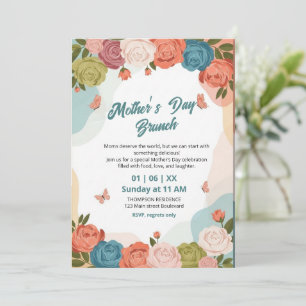 Elegante Wildblumen-Muttertags-Brunch-Einladung Einladung