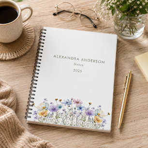 Elegante Wildblumen Notizblock
