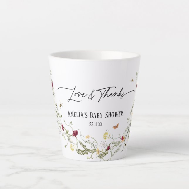 Elegante Wildblumen Personalisiert Baby Duwer Gefa Milchtasse (Vorderseite)