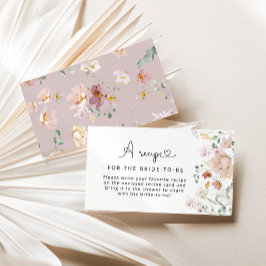 Elegante Wildblumen Rezept für die Braut Begleitkarte