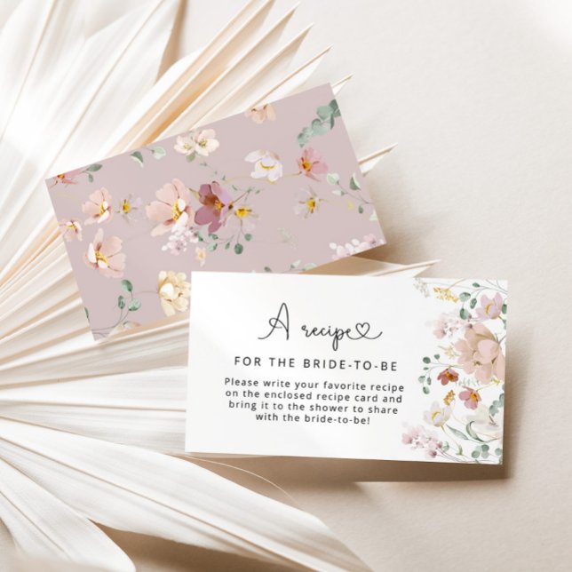 Elegante Wildblumen Rezept für die Braut Begleitkarte (Von Creator hochgeladen)