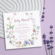 Elegante Wildblumen Rosa Mädchen-Dusche