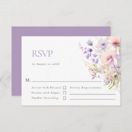 Elegante Wildblumen RSVP Karte