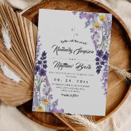 Elegante Wildblumen-Rustico-Hochzeit Einladung