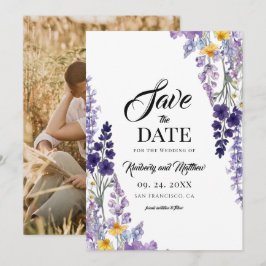 Elegante Wildblumen-Rustikal-Hochzeit Save The Date