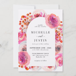 Elegante Wildblumen | Rustikale Foto-Hochzeit Einladung