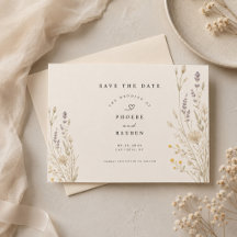 Elegante Wildblumen-Save-the-Date-Karte