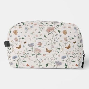 Elegante Wildblumen- & Schmetterlings-Toile-De-Jou Waschbeutel
