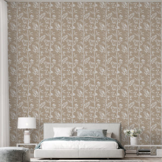 Elegante Wildblumen-Ton-Beige-Botanik Tapete
