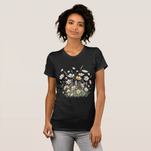 Elegante Wildblumen und Schmetterlinge T-Shirt