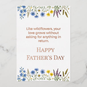 Elegante Wildblumen-Vatertag Dad Folien Feiertagskarte