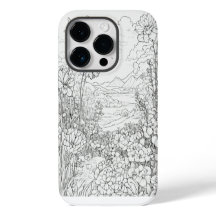 Elegante Wildblumen, weiß und schwarz Case Mate