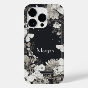 Elegante Wildblumen weiß und schwarz Case-Mate iPhone 14 Pro Hülle