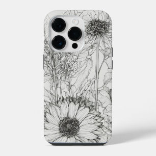 Elegante Wildblumen weiße und schwarze Case-Mate iPhone 14 Pro Hülle