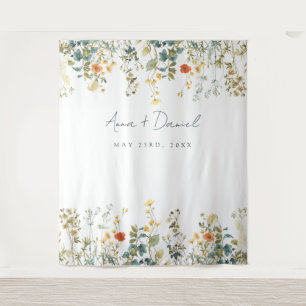 Elegante Wildblumenhochzeit Wandteppich