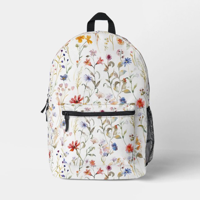 Elegante wilde Blume Bedruckter Rucksack (Vorderseite)