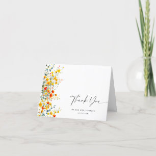 Elegante Wilde Blume Botanische Hochzeit Dankeskarte
