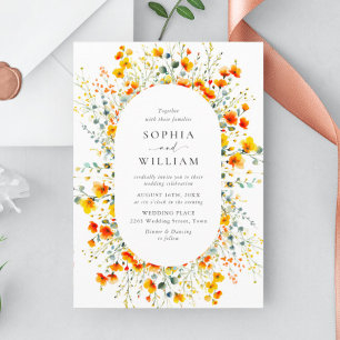 Elegante Wilde Blume Hochzeit Einladung