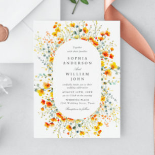 Elegante Wilde Blume Hochzeit Einladung