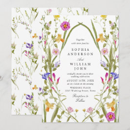 Elegante Wilde Blume Hochzeit Einladung