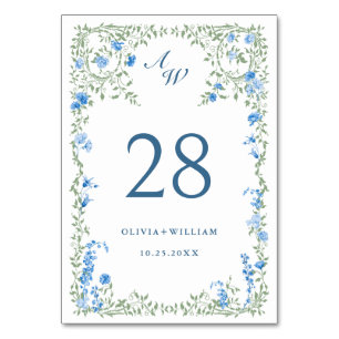 Elegante Wilde Blume Hochzeit Tischnummer