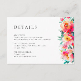 Elegante Wilde Blume Hochzeiten Details Begleitkarte