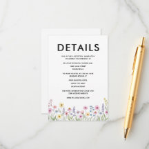 Elegante wilde florale farbenfrohe Details Karte