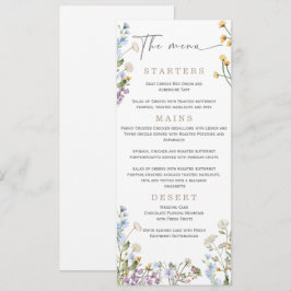 Elegante Wilflower Wedding Menu Menükarte