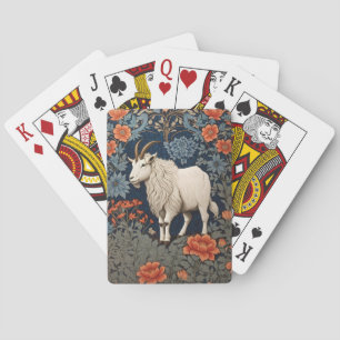 Elegante William-Morris-inspirierte Bergziege Spielkarten