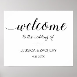 Elegante Willkommen bei der Hochzeit von Poster
