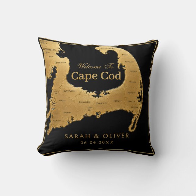 Elegante Willkommenskarte Cape Cod Kissen (Vorderseite)