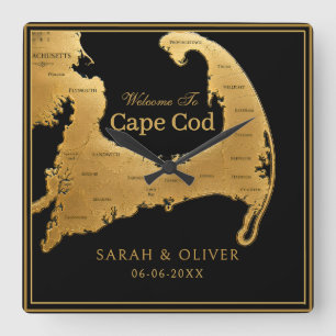 Elegante Willkommenskarte von Cape Cod Quadratische Wanduhr