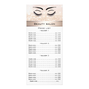 Elegante Wimpern & Augenbrauengliterkarte Werbekarte
