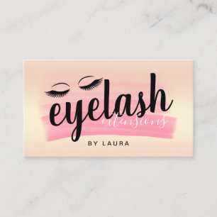 Elegante Wimpern-Erweiterungen Rose Goldbürste Visitenkarte