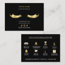 Elegante Wimpernverlängerung Nachsorge Visitenkarte