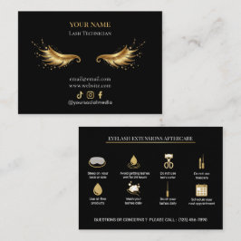 Elegante Wimpernverlängerungen Wimpern Nachsorge Visitenkarte
