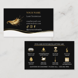 Elegante Wimpernverlängerungen Wimpern Nachsorge Visitenkarte